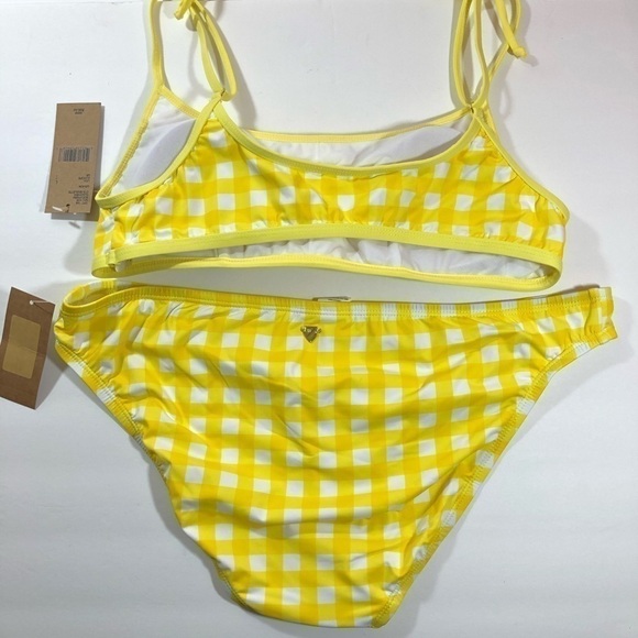 Cremiux Yellow Check 2 Piece Swimsuit L - Picture 8 of 12